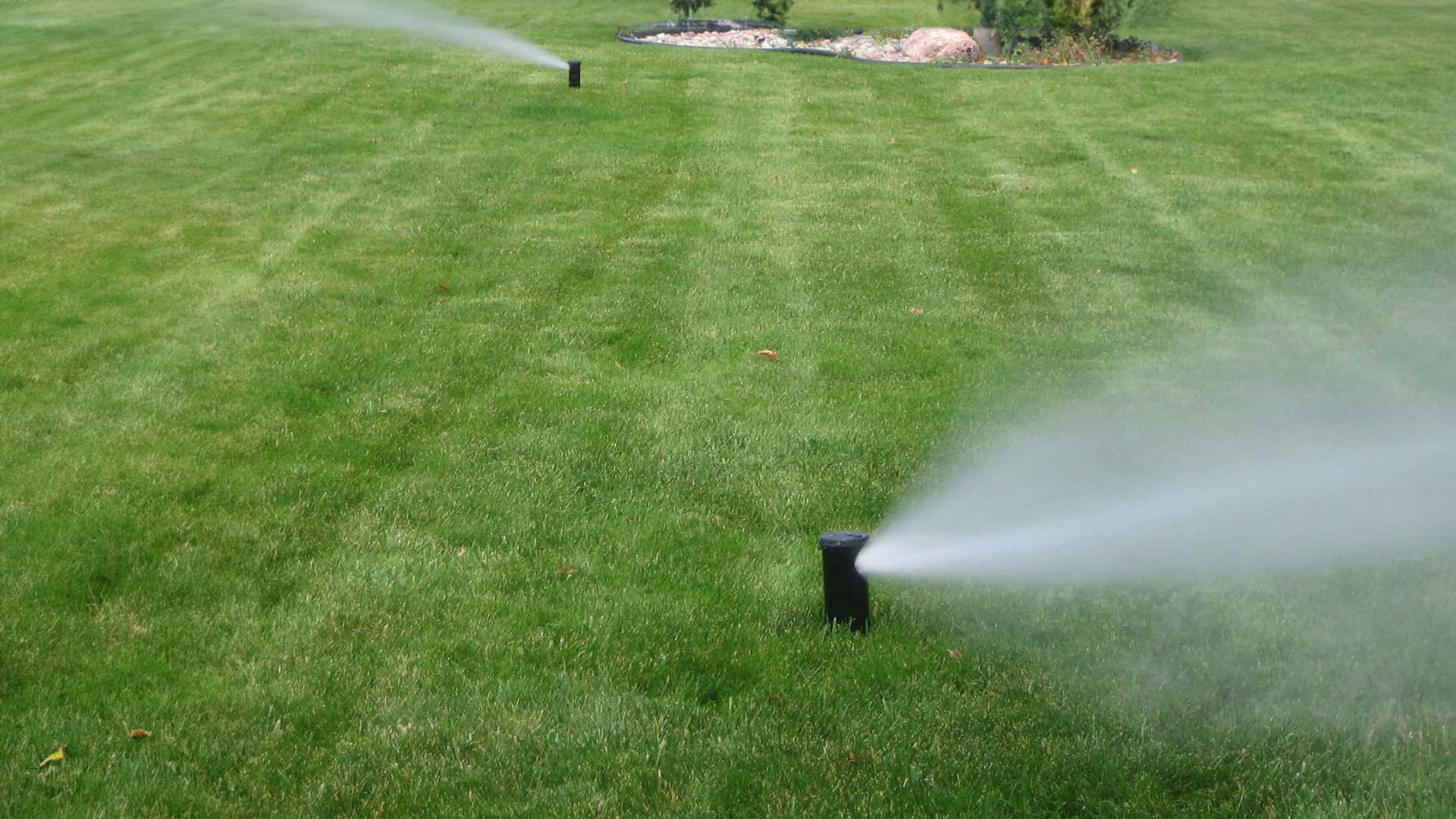 Sprinkler system being winterized in the fall