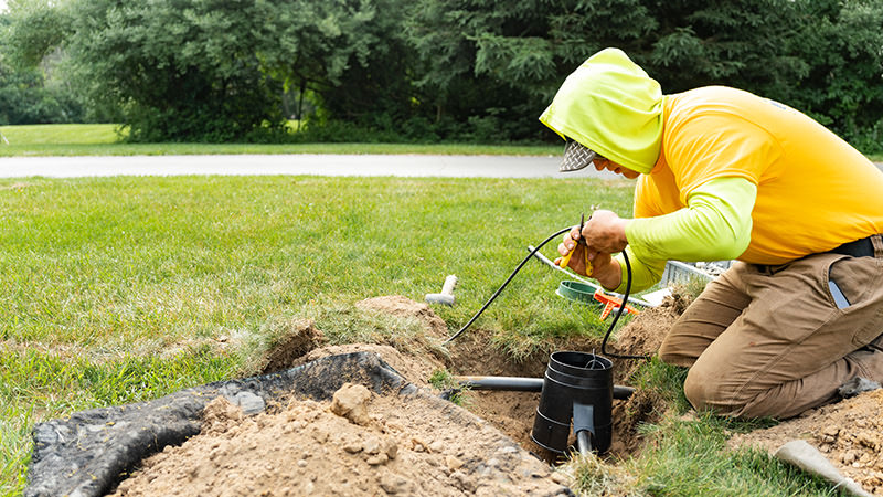 We Install Your New System-2 Estimator quoting a sprinkler installation