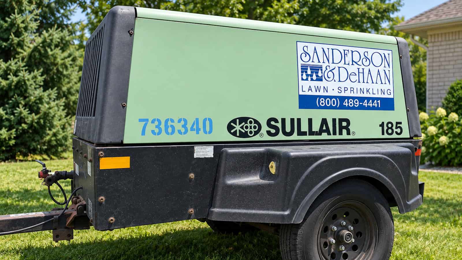Sanderson & DeHaan professional sprinkler system winterization blowout equipment